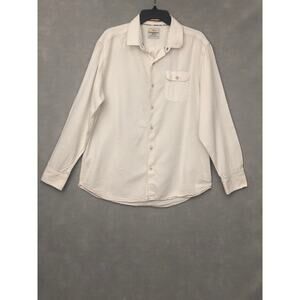 Tommy Bahama Jeans Men's Large Textured Button-Up Shirt White